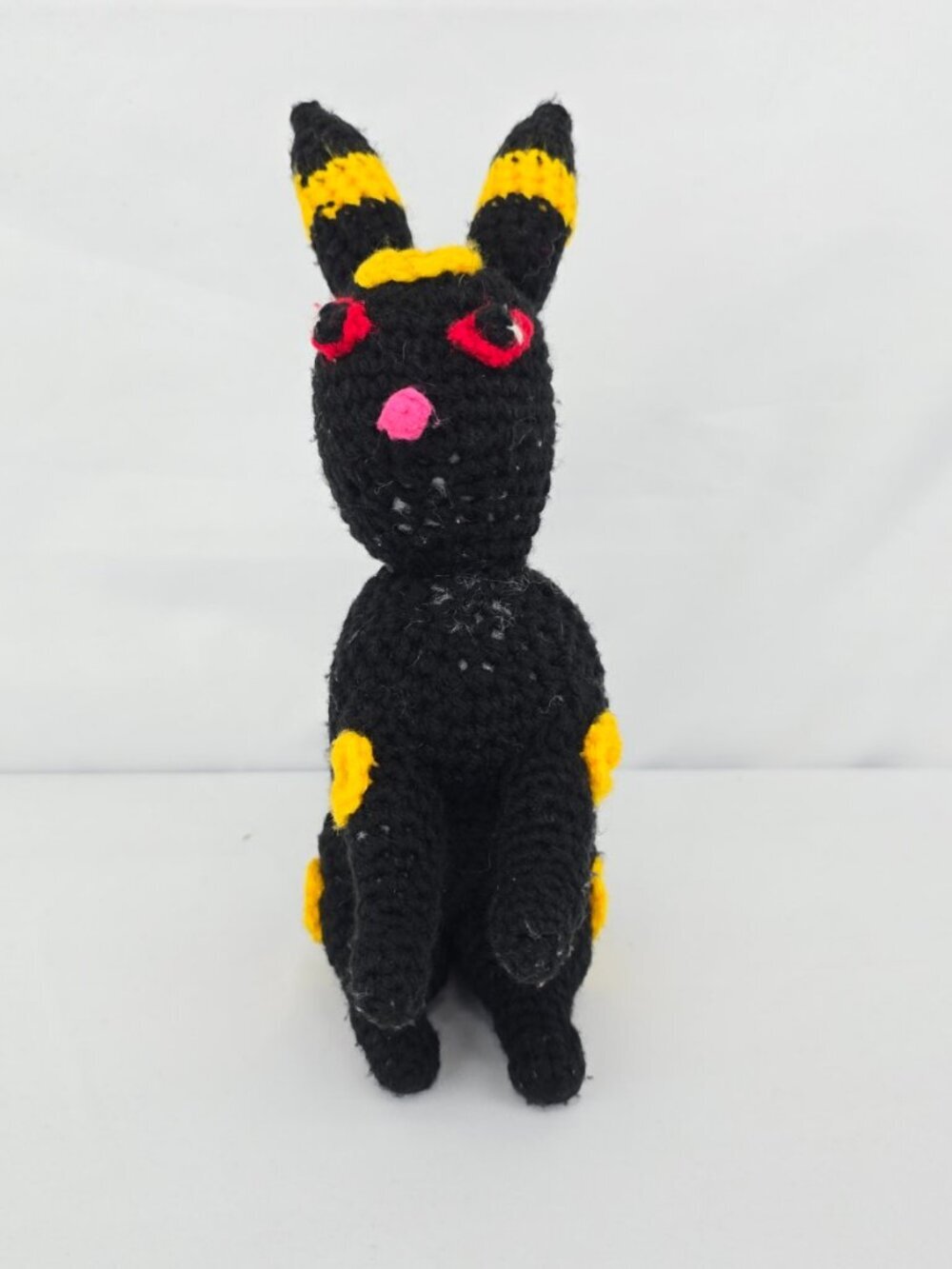 Umbreon Inspired Crochet Plush Handmade Amigurumi Black Cat Pokemon Style Doll